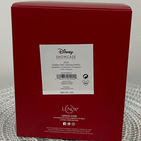 Lenox Disney Tinker Bell Sitting Pretty Ornament NWT - Picture 5 of 5